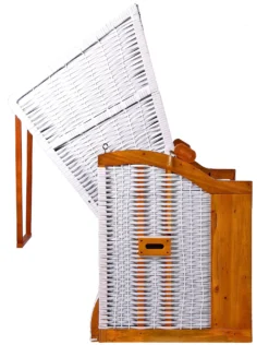 Strandkorb Baltic PE Weiß Dessin Royal Rot-KOMPLETTSET -Schemel Shop strandkorb baltic xxl pe weiss geflechttpjk4pbw1rlgo