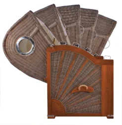 Strandkorb Norderney Mahagoni Bullauge PE Grey Dessin 581 -Schemel Shop strandkorb bullauge mahagoni pe grey dessin 581 11