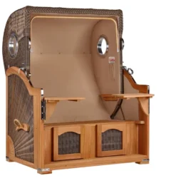 Strandkorb Amrum Teak PE Grey Dessin 582-KOMPLETTSET -Schemel Shop strandkorb bullauge teak pe grey dessin 582 7yewo92d34zm9z