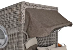 Strandkorb Komplettset Koos Mahagoni PE Grey Dessin Uni Grau -Schemel Shop strandkorb koos mahagoni pe grey dessin uni grau komplettset10