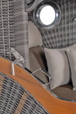 Strandkorb Komplettset Koos Mahagoni PE Grey Dessin Uni Grau -Schemel Shop strandkorb koos mahagoni pe grey dessin uni grau komplettset8