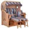 Strandkorb Norderney Teak Bullauge PE Shell Dessin 580