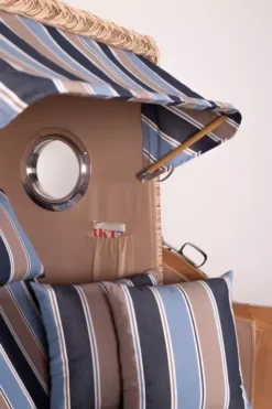 Strandkorb Norderney Teak Bullauge PE Shell Dessin 580 -Schemel Shop strandkorb norderney shell bullauge pe grey dessin 580 11