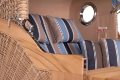 Strandkorb Norderney Teak Bullauge PE Shell Dessin 580 -Schemel Shop strandkorb norderney shell bullauge pe grey dessin 580 13