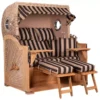 Strandkorb Norderney Teak Bullauge PE Shell Dessin 581