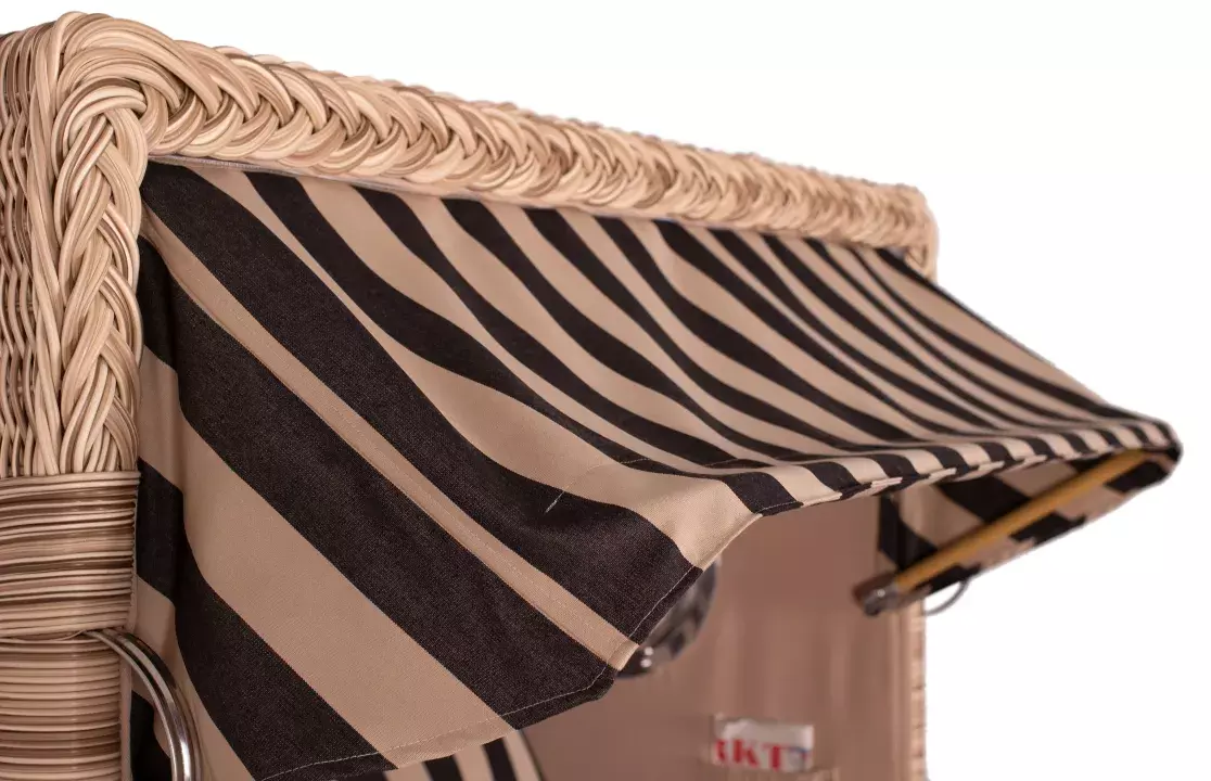 Strandkorb Norderney Teak Bullauge PE Shell Dessin 581 6 Strandkorb Norderney Teak Bullauge PE Shell Dessin 581 – Bild 4