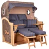 Strandkorb Norderney Teak Bullauge PE Grey Dessin 582