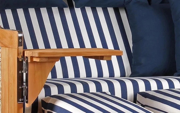 Strandkorb Norderney XXL Teak Bullauge PE Shell Dessin 518 5 Strandkorb Norderney XXL Teak Bullauge PE Shell Dessin 518 – Bild 3