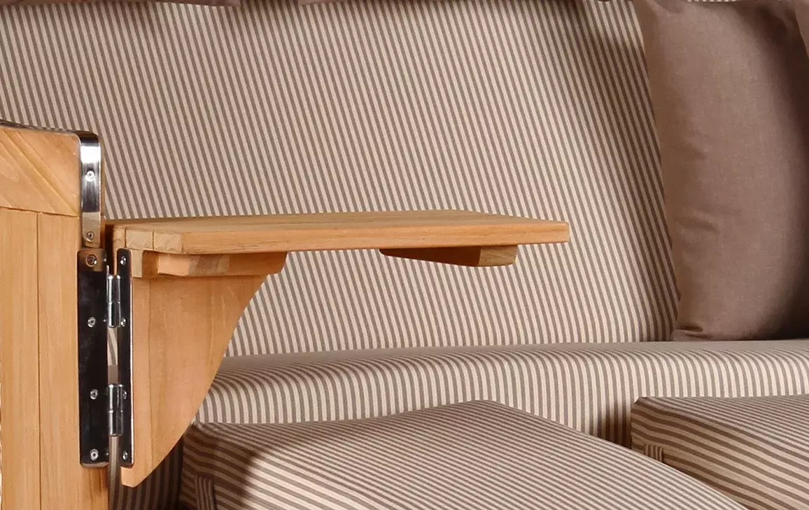 Strandkorb Norderney XXL Teak Bullauge PE Shell Dessin 510 5 Strandkorb Norderney XXL Teak Bullauge PE Shell Dessin 510 – Bild 3