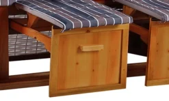 Strandkorb Baltic PE Weiß Dessin Anthrazit Braun -Schemel Shop strandkorb ostsee wacholder pe weiss dessin anthrazit braun4