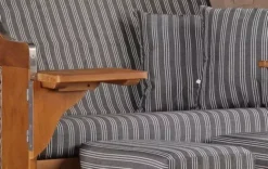 Strandkorb Schleswig Pinie Braun PE Mokka Dessin 553 -Schemel Shop strandkorb schleswig pinie braun pe mokka dessin 553 2