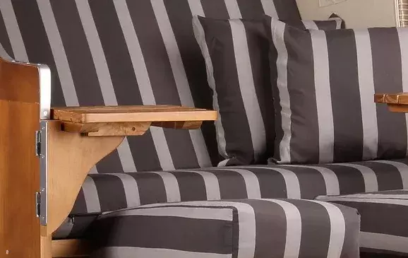 Strandkorb Schleswig Pinie Braun PE Mokka Dessin 554 8 Strandkorb Schleswig Pinie Braun PE Mokka Dessin 554 – Bild 6