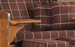 Strandkorb Schleswig Pinie Braun PE Mokka Dessin 556 -Schemel Shop strandkorb schleswig pinie braun pe mokka dessin 556 3