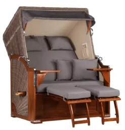 Strandkorb Spiekeroog Mahagoni PE Grey Dessin 551