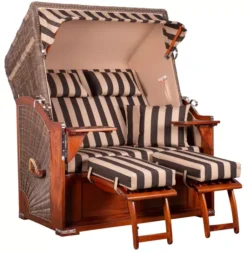 Strandkorb Spiekeroog Mahagoni PE Grey Dessin 581