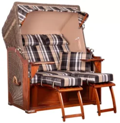 Strandkorb Spiekeroog Mahagoni PE Grey Dessin 583