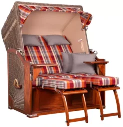 Strandkorb Spiekeroog Mahagoni PE Grey Dessin 584