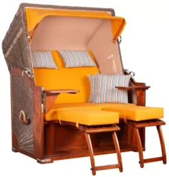 Strandkorb Spiekeroog Mahagoni PE Grey Dessin 586