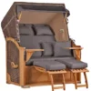 Strandkorb Spiekeroog Teak PE Grey Dessin 551 -Schemel Shop strandkorb spiekeroog teak pe grey dessin 551
