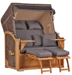 Strandkorb Spiekeroog Teak PE Grey Dessin 551
