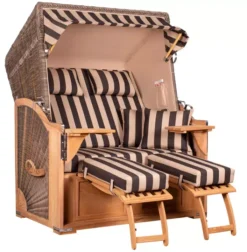 Strandkorb Spiekeroog Teak PE Grey Dessin 581