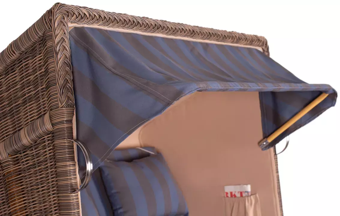 Strandkorb Spiekeroog Teak PE Grey Dessin 582 4 Strandkorb Spiekeroog Teak PE Grey Dessin 582 – Bild 2