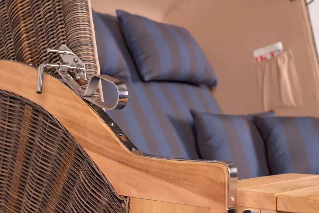 Strandkorb Spiekeroog Teak PE Grey Dessin 582 9 Strandkorb Spiekeroog Teak PE Grey Dessin 582 – Bild 7