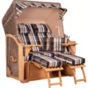 Strandkorb Spiekeroog Teak PE Grey Dessin 583 -Schemel Shop strandkorb spiekeroog teak pe grey dessin 583