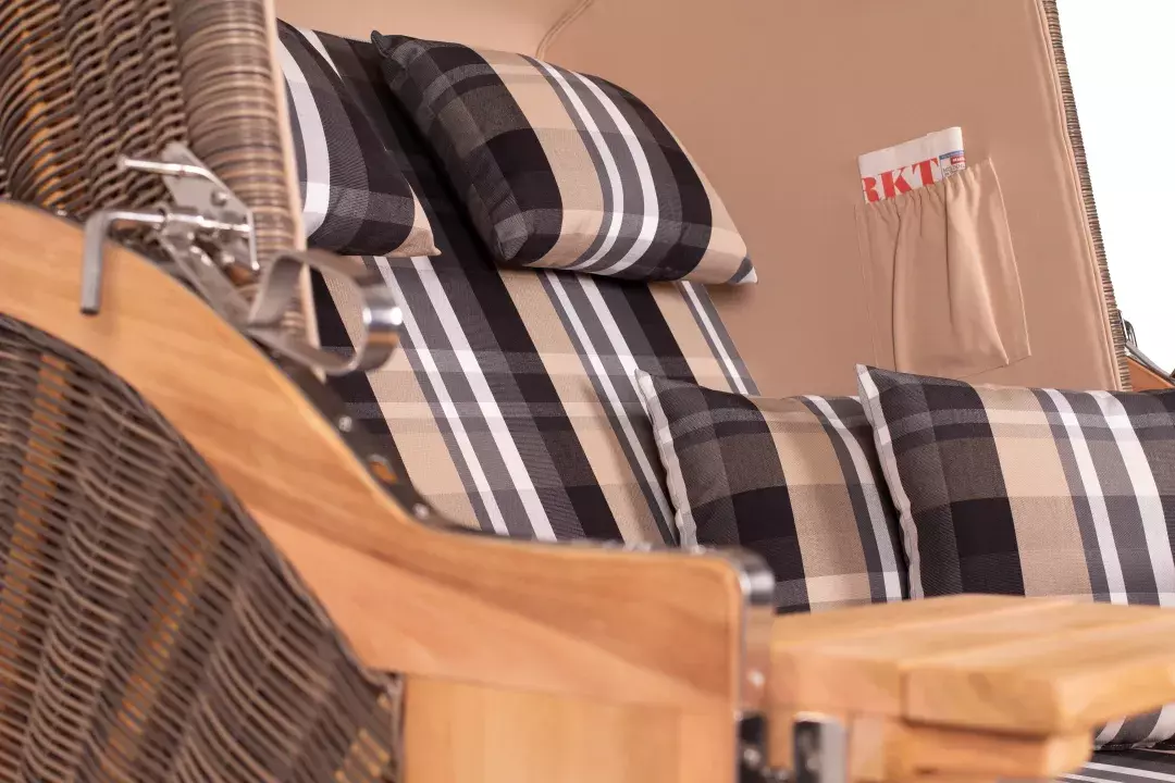 Strandkorb Spiekeroog Teak PE Grey Dessin 583 9 Strandkorb Spiekeroog Teak PE Grey Dessin 583 – Bild 7