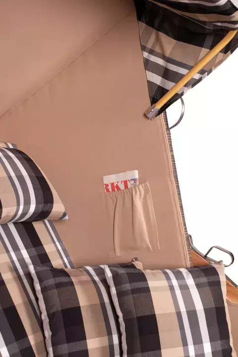 Strandkorb Spiekeroog Teak PE Grey Dessin 583 4 Strandkorb Spiekeroog Teak PE Grey Dessin 583 – Bild 2