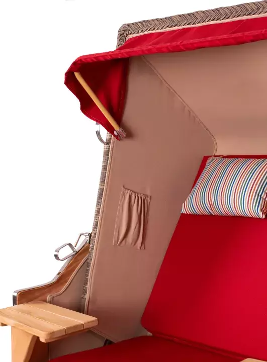 Strandkorb Spiekeroog Teak PE Grey Dessin 585 4 Strandkorb Spiekeroog Teak PE Grey Dessin 585 – Bild 2