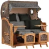 Strandkorb Amrum Grande Teak PE Grey Dessin 504