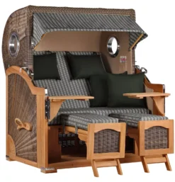 Strandkorb Amrum Grande Teak PE Grey Dessin 504