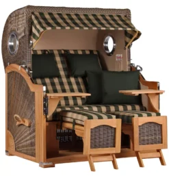Strandkorb Amrum Grande Teak PE Grey Dessin 506