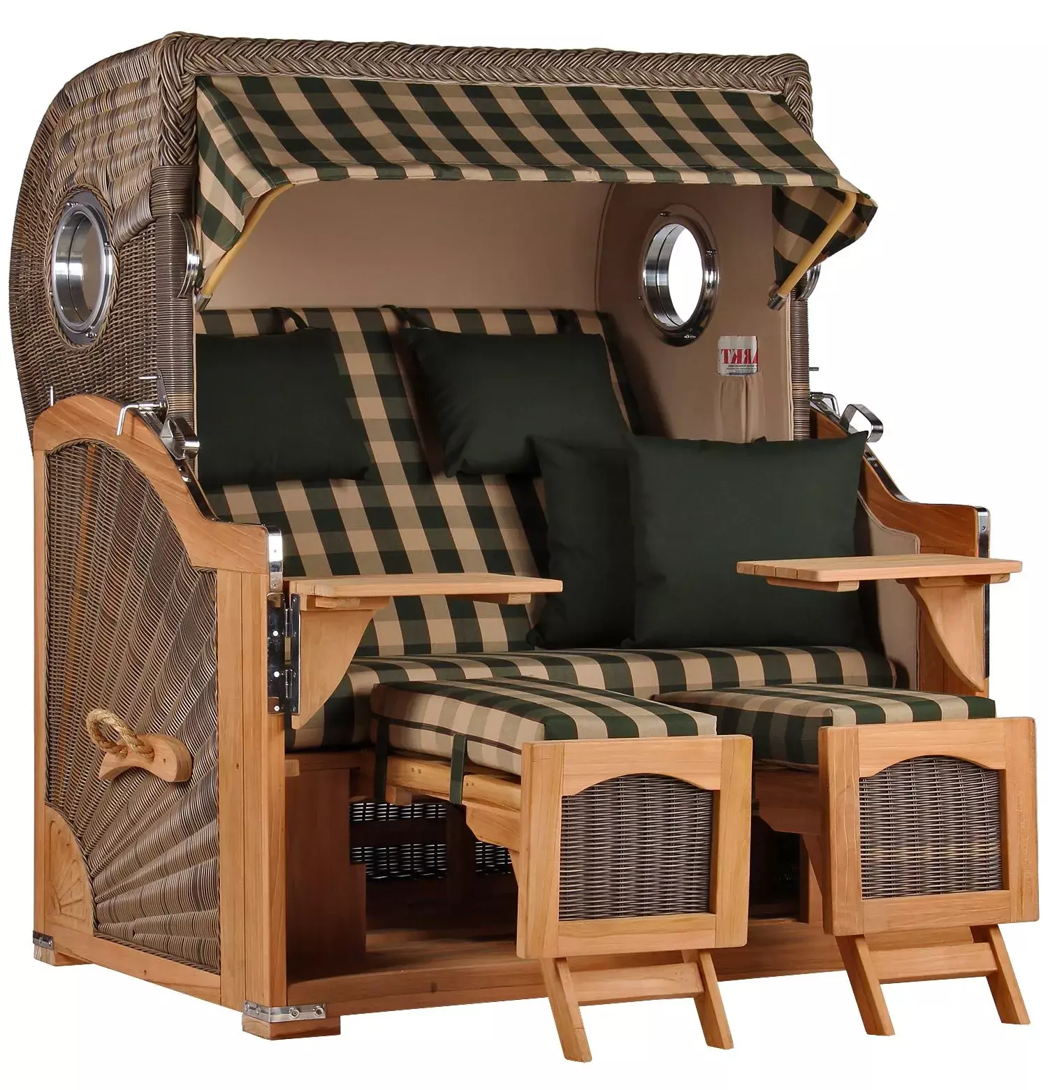 Strandkorb Amrum Grande Teak PE Grey Dessin 506 3 Strandkorb Amrum Grande Teak PE Grey Dessin 506