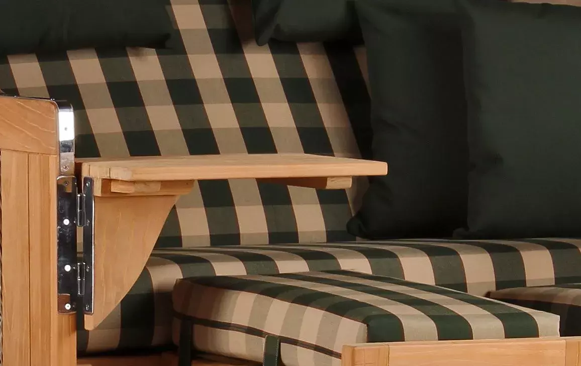 Strandkorb Amrum Grande Teak PE Grey Dessin 506 5 Strandkorb Amrum Grande Teak PE Grey Dessin 506 – Bild 3