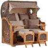 Strandkorb Amrum Grande Teak PE Grey Dessin 510