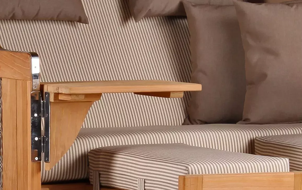 Strandkorb Amrum Grande Teak PE Grey Dessin 510 5 Strandkorb Amrum Grande Teak PE Grey Dessin 510 – Bild 3