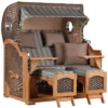 Strandkorb Amrum Grande Teak PE Grey Dessin 520 -Schemel Shop strandkorb amrum grande teak grey 520 mp02011