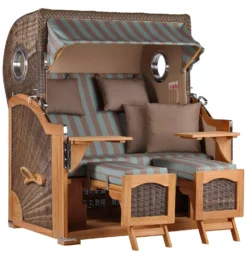 Strandkorb Amrum Grande Teak PE Grey Dessin 520