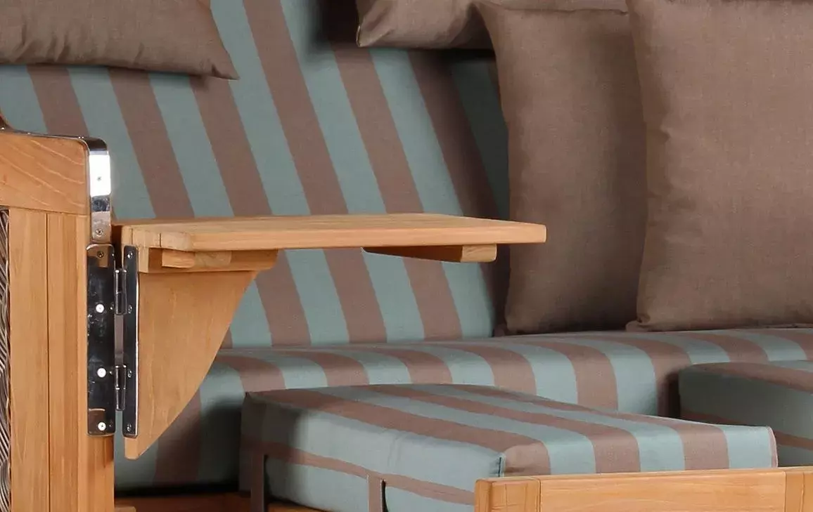 Strandkorb Amrum Grande Teak PE Grey Dessin 520 5 Strandkorb Amrum Grande Teak PE Grey Dessin 520 – Bild 3