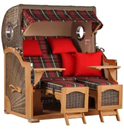 Strandkorb Amrum Grande Teak PE Grey Dessin 529