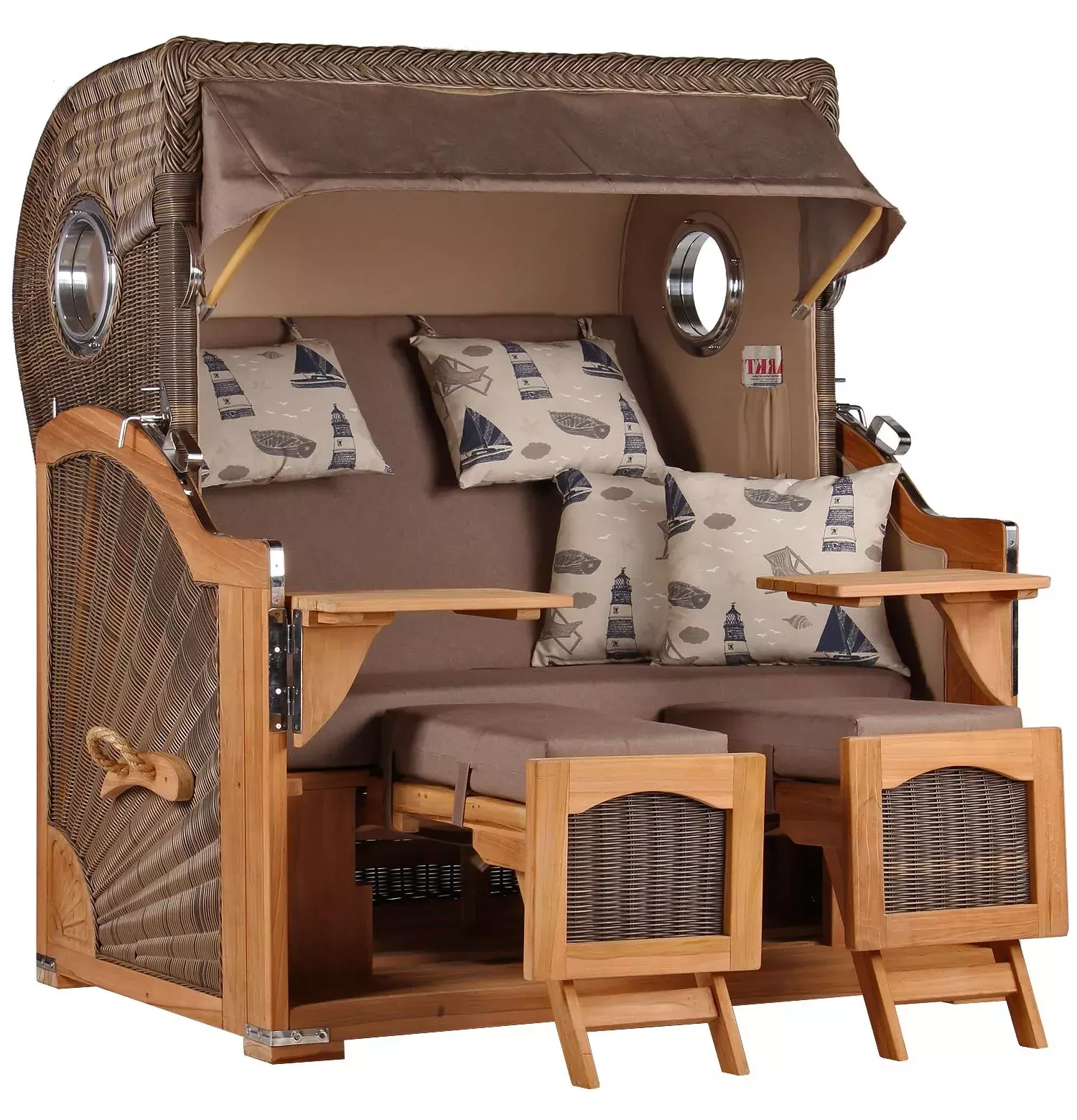 Strandkorb Amrum Grande Teak PE Grey Dessin 540 3 Strandkorb Amrum Grande Teak PE Grey Dessin 540