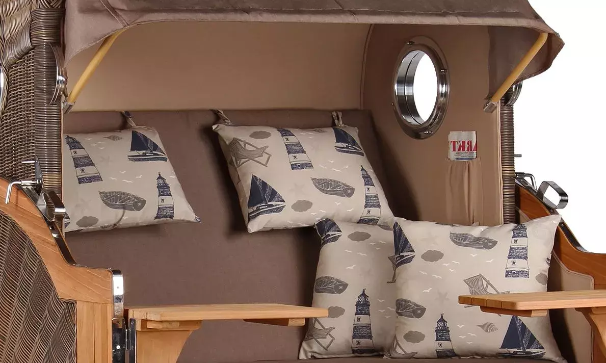 Strandkorb Amrum Grande Teak PE Grey Dessin 540 4 Strandkorb Amrum Grande Teak PE Grey Dessin 540 – Bild 2