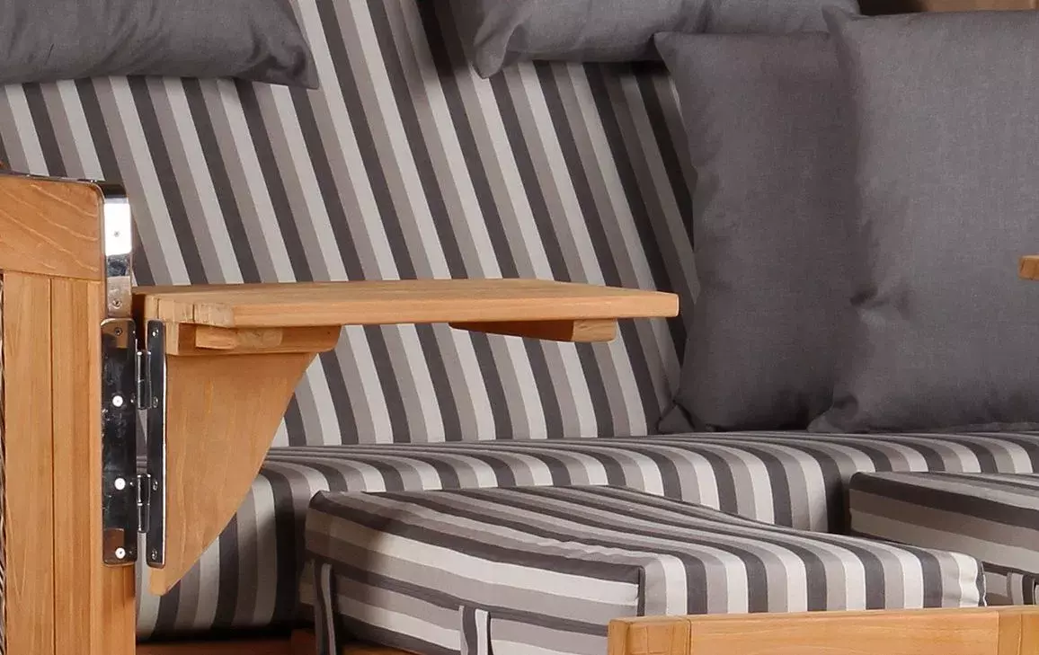 Strandkorb Amrum Grande Teak PE Grey Dessin 545 5 Strandkorb Amrum Grande Teak PE Grey Dessin 545 – Bild 3