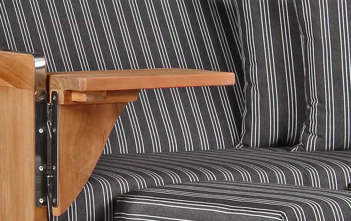 Strandkorb Amrum Teak PE Shell Dessin 500 5 Strandkorb Amrum Teak PE Shell Dessin 500 – Bild 3