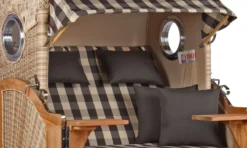 Strandkorb Amrum Teak PE Shell Dessin 505-KOMPLETTSET -Schemel Shop strandkorb amrum teak bullauge shell dessin505 gw01405 3 1