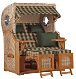 Strandkorb Amrum Teak PE Shell Dessin 506