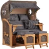 Strandkorb Amrum Teak PE Grey Dessin 500