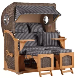 Strandkorb Amrum Teak PE Grey Dessin 500
